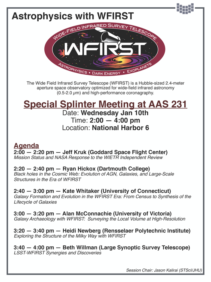 Astrophysics with WFIRST AAS 233