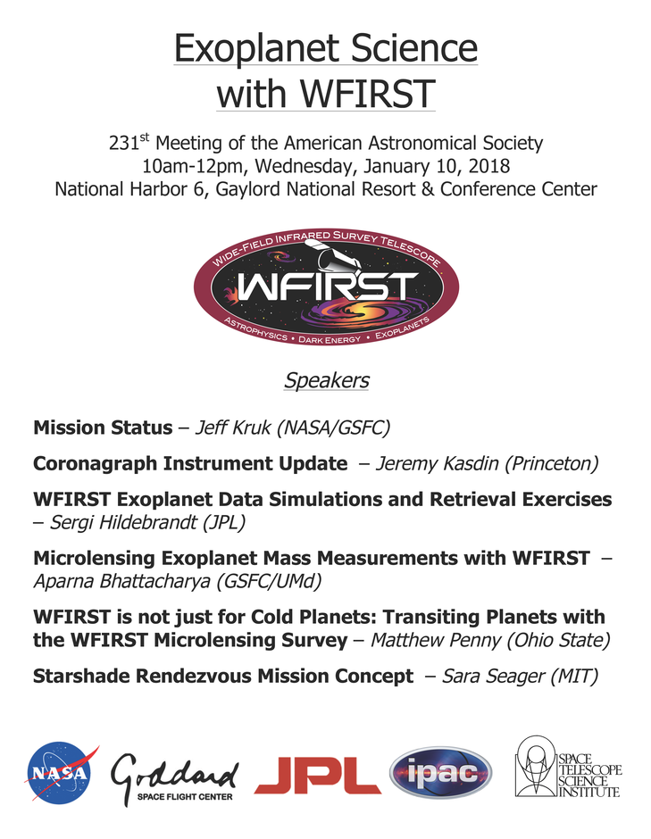 Exoplanet Science with WFIRST Program poster AAS 231